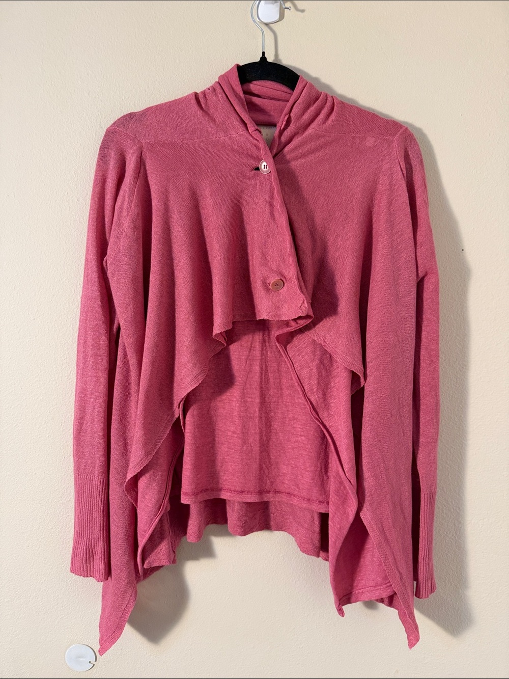 Daniele Fiesoli Absolutely Pink Button Wrap Long Sleeve Cardigan Size 40 (US 4)